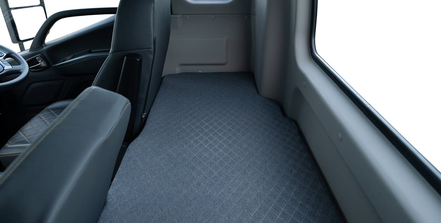 Auman D cabin storage behind the seats